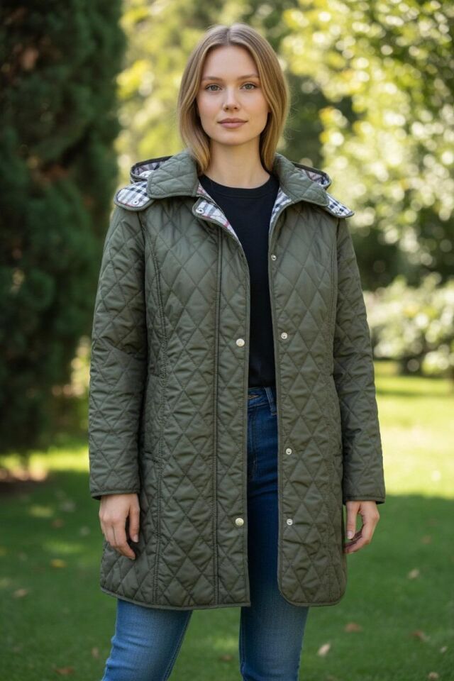 EKOSE 95 CM HAKİ MEVSİMLİK KAPİTONE MONT