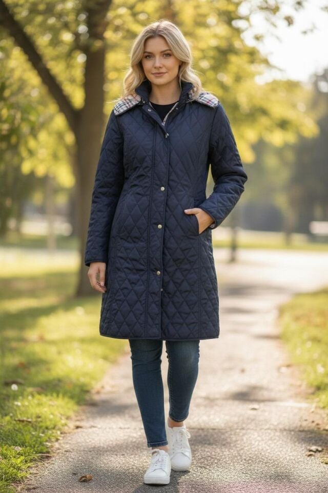 EKOSE 95 CM LACİVERT MEVSİMLİK KAPİTONE MONT