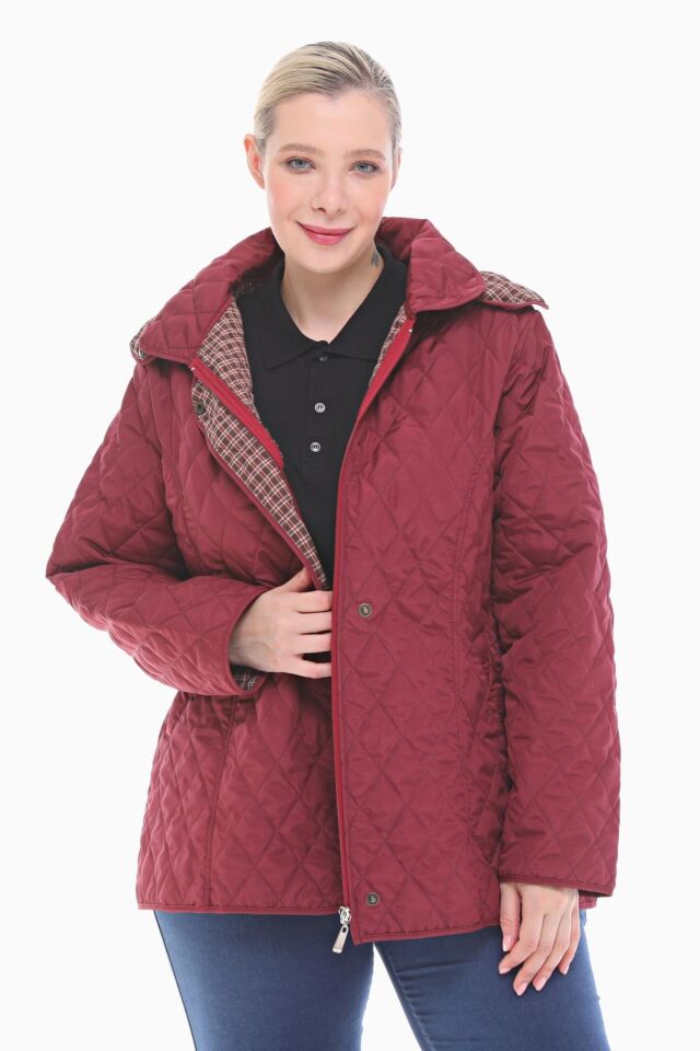EKOSE 75 CM BORDO MEVSİMLİK KAPİTONE MONT