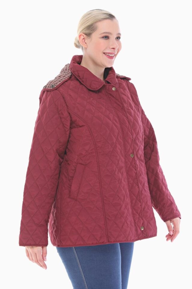 EKOSE 75 CM BORDO MEVSİMLİK KAPİTONE MONT