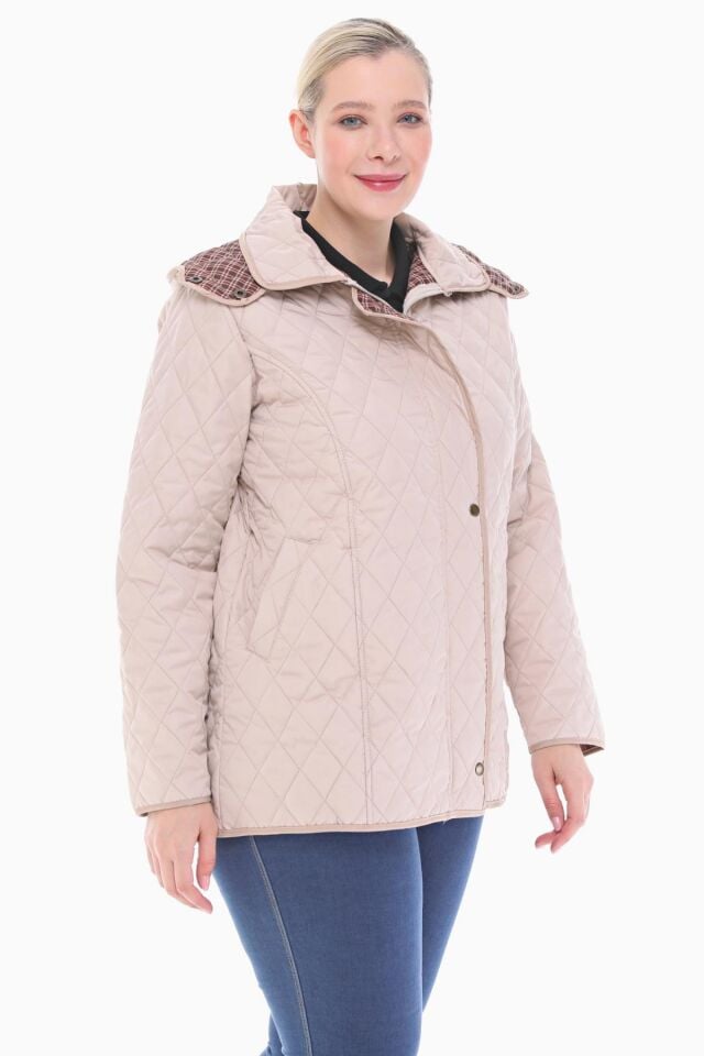 EKOSE 75 CM AÇIK BEJ MEVSİMLİK KAPİTONE MONT
