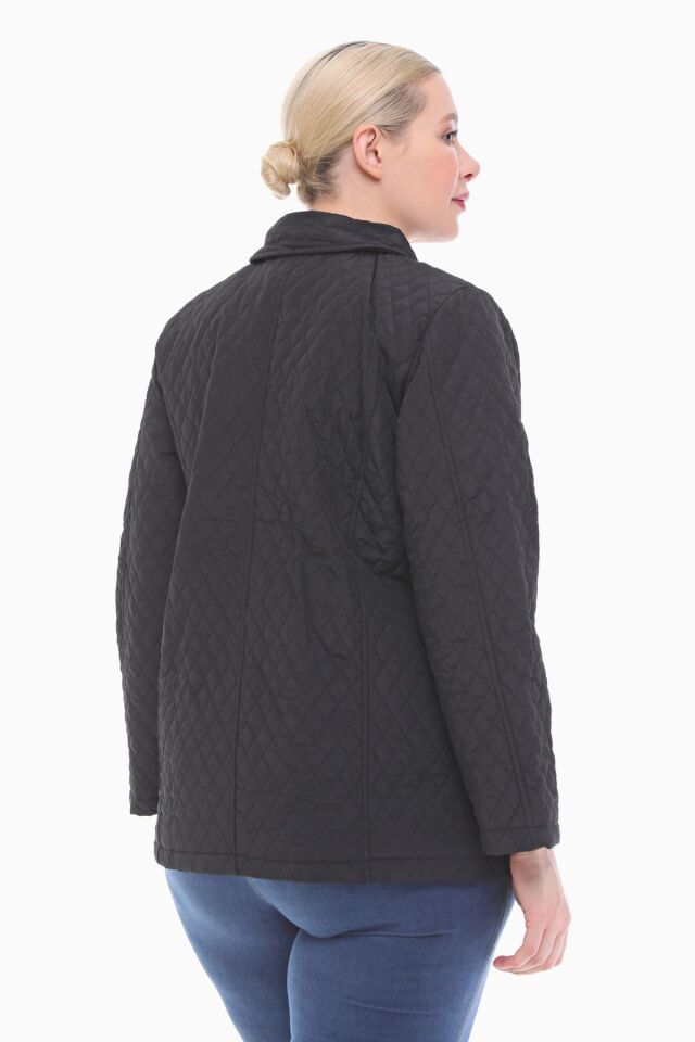 POLO YAKA SİYAH MEVSİMLİK KAPİTONE MONT