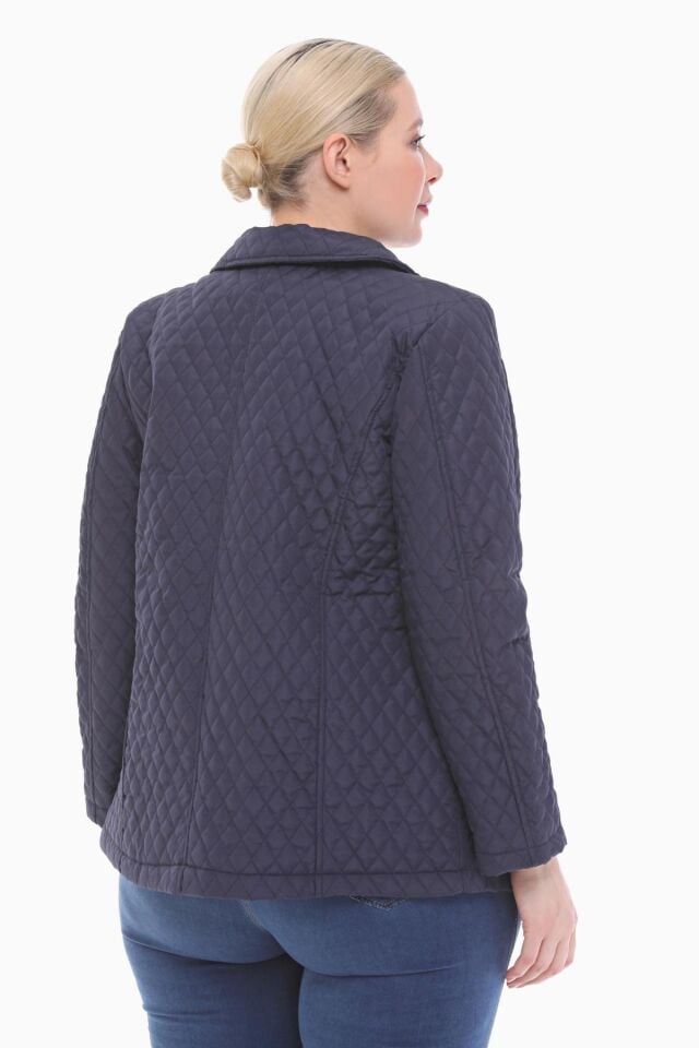 POLO YAKA LACİVERT MEVSİMLİK KAPİTONE MONT