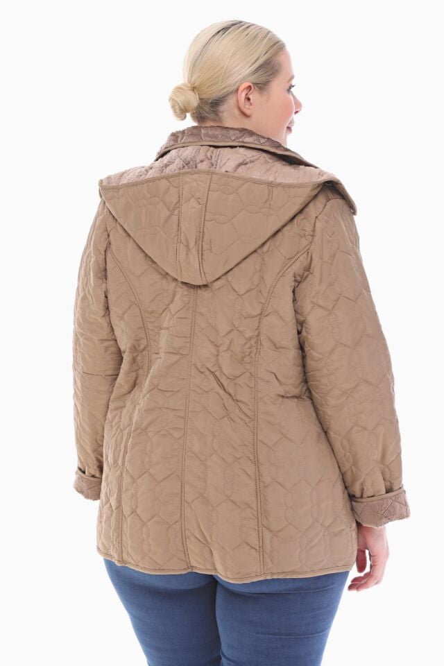 KAPÜŞONLU VİZON 75 CM KAPİTONE MONT