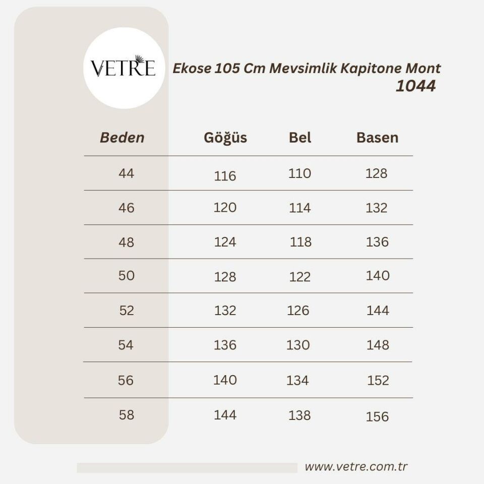EKOSE 105 CM LACİVERT MEVSİMLİK KAPİTONE MONT